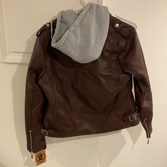 NWT Jou Jou hooded Faux Fur Moto Jacket - Picture 6 of 15